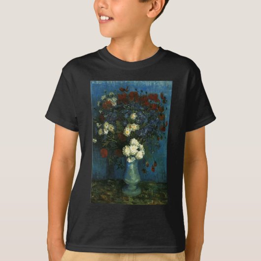 ファンゴッホの花とケシの花瓶 Tシャツ (正面)