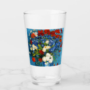 ファンゴッホの花瓶とコーンフラワーとケシ タンブラーグラス