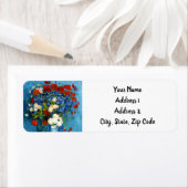 ファンゴッホの花瓶とコーンフラワーとケシ ラベル (インサイチュ)