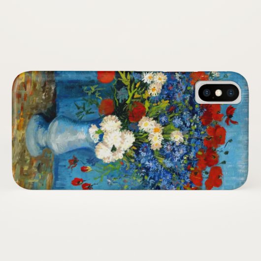 ファンゴッホの花瓶とコーンフラワーとケシ Case-Mate iPhoneケース (裏面(横))