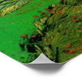 ファンゴッホの雲の下でオーバーズの小麦畑 ポスター (角)