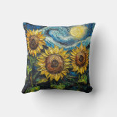 ファンゴッホひまわりの花と星空の夜 クッション (裏面)