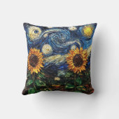 ファンゴッホひまわりの花と星空の夜 クッション (裏面)