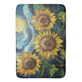 ファンゴッホひまわりの花と星空の夜 バスマット (正面縦)
