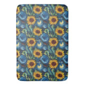 ファンゴッホひまわりの花と星空の夜 バスマット (正面縦)