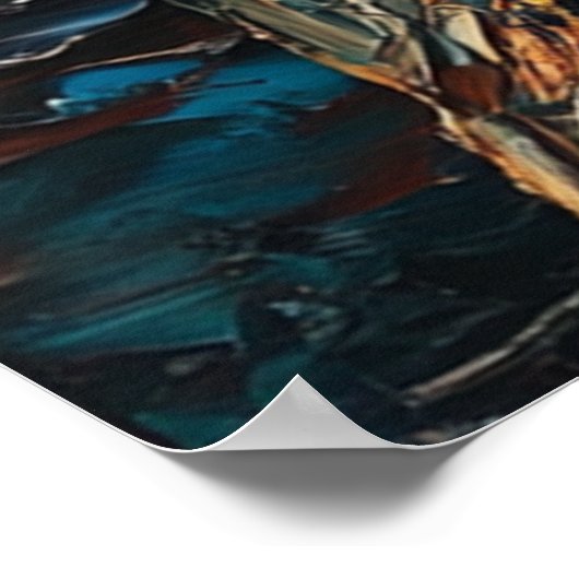 ファンゴッホひまわりの花と星空の夜 ポスター (角)