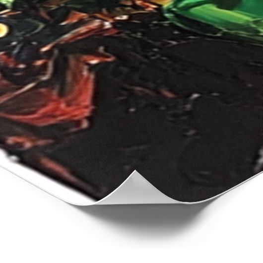 ファンゴッホひまわりの花と星空の夜 ポスター (角)