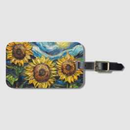 ファンゴッホひまわりの花と星空の夜 ラゲッジタグ