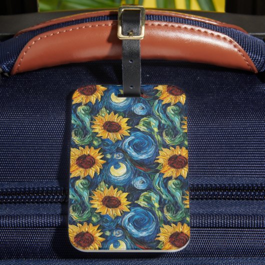 ファンゴッホひまわりの花と星空の夜 ラゲッジタグ (正面インサイチュ2)
