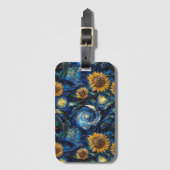 ファンゴッホひまわりの花と星空の夜 ラゲッジタグ (正面縦)