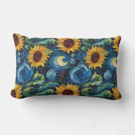ファンゴッホひまわりの花と星空の夜 ランバークッション