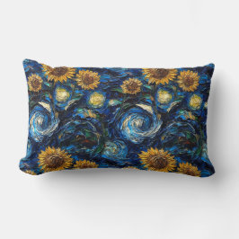 ファンゴッホひまわりの花と星空の夜 ランバークッション