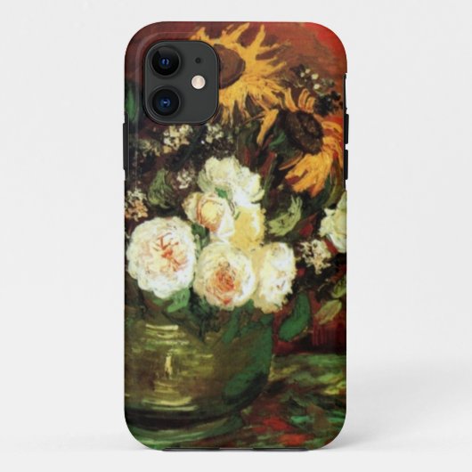 ファンゴッホひまわり花とバラ Case-Mate iPhoneケース (裏面)