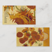 ファンゴッホひまわり花(F454)ヴィンテージファインアート 名刺 (正面/裏面)