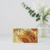 ファンゴッホひまわり花(F454)ヴィンテージファインアート 名刺 (スタンド正面)