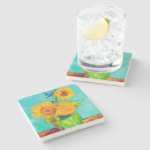 ファンゴッホひまわり ストーンコースター (横)