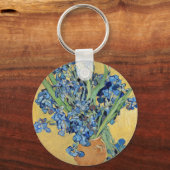 ファンゴッホアイリスズ花瓶ブルーフラワーズヴィンテージアート キーホルダー (正面)