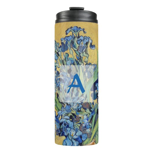 ファンゴッホアイリスズ花瓶ブルーフローラズモノグラム タンブラー (正面)