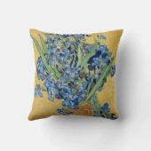 ファンゴッホアイリスズ花瓶金ゴールドウォールブルーフラワーアート クッション (裏面)