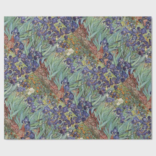 ファンゴッホアイリス印象派絵画の ラッピングペーパー (フラット)