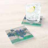 ファンゴッホアイリス絵画花瓶の印象主義 ガラスコースター (アングル)