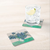 ファンゴッホアイリス絵画花瓶の印象主義 スクエアペーパーコースター (インサイチュ)