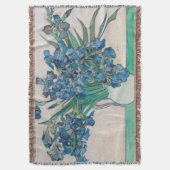 ファンゴッホアイリス絵画花瓶の印象主義 スローブランケット (正面縦)