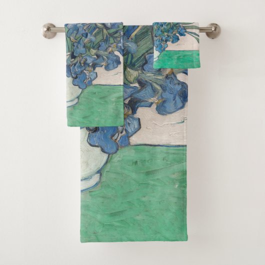 ファンゴッホアイリス絵画花瓶の印象主義 バスタオルセット (インサイチュ)