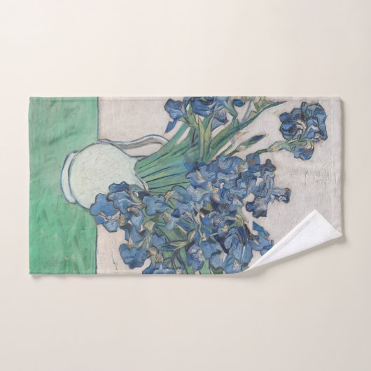 ファンゴッホアイリス絵画花瓶の印象主義 バスタオルセット (ハンドタオル)