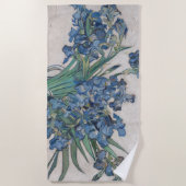 ファンゴッホアイリス絵画花瓶の印象主義 ビーチタオル (正面)