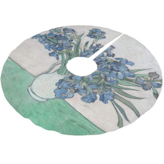 ファンゴッホアイリス絵画花瓶の印象主義 ブラッシュドポリエステルツリースカート (アングル)