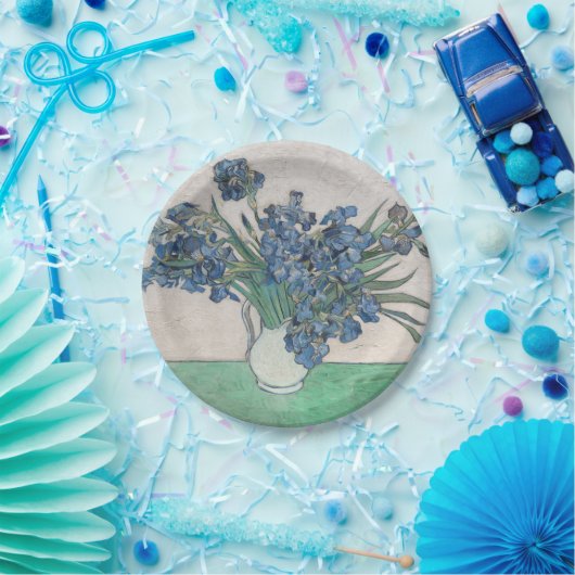 ファンゴッホアイリス絵画花瓶の印象主義 ペーパープレート (パーティー)