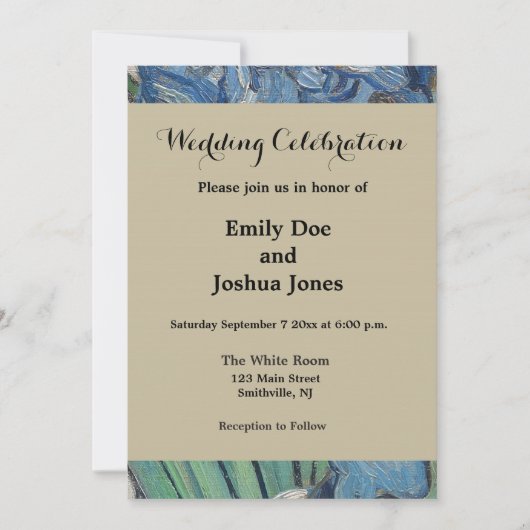 ファンゴッホアイリス絵画花瓶の印象主義 招待状 (正面)