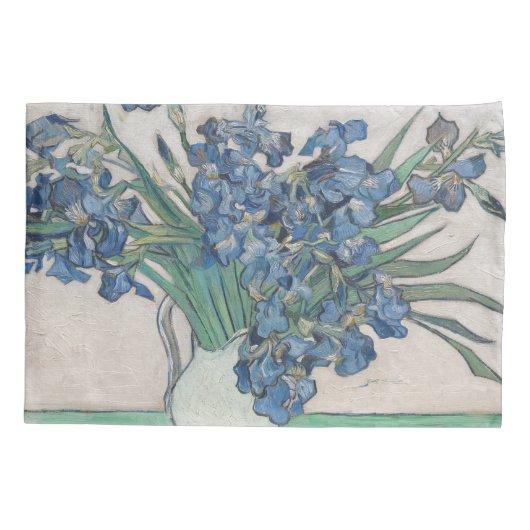 ファンゴッホアイリス絵画花瓶の印象主義 枕カバー (裏面)