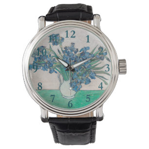 ファンゴッホアイリス絵画花瓶の印象主義 腕時計