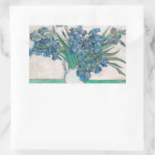 ファンゴッホアイリス絵画花瓶の印象主義 長方形シール (バッグ)