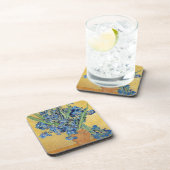 ファンゴッホアイリス花瓶ブルーフラワーブーケ絵画ーズ コースター (右側)