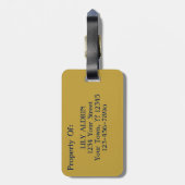 ファンゴッホアイリス花瓶ブルーフラワーブーケ金ゴールドアート ラゲッジタグ (裏面縦)