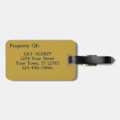 ファンゴッホアイリス花瓶ブルーフラワーブーケ金ゴールドアート ラゲッジタグ (裏面横)