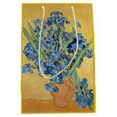 ファンゴッホアイリス花瓶花まだ人生の有名な芸術 ミディアムペーパーバッグ (正面)