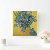 ファンゴッホアイリス スクエア壁時計 (ホーム)