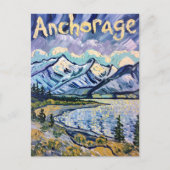 ファンゴッホアンカレッジアラスカ景観ヴィンテージ旅行 シーズンポストカード (正面)