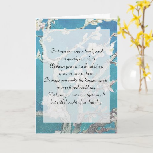 ファンゴッホアート悔やみや弔慰家族からありがとう カード (黄色い花)