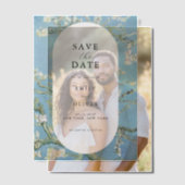 ファンゴッホアーモンドの花の結婚式の日付を保存 ベラム紙招待状 (オフセット (カップル))