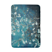 ファンゴッホアーモンドの花:暗いティール(緑がかった色) バスマット (正面縦)