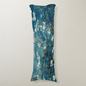 ファンゴッホアーモンドの花:暗いティール(緑がかった色) ボディピロー (正面縦)