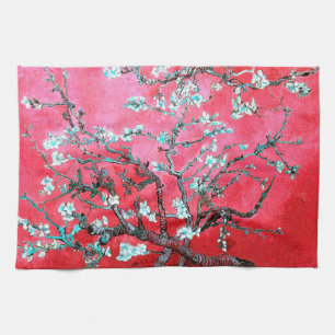 ファンゴッホアーモンドの花：赤と青 キッチンタオル
