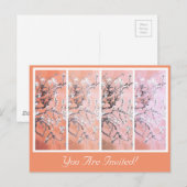 ファンゴッホアーモンドフラスピーチピンク インビテーションポストカード (正面/裏面)