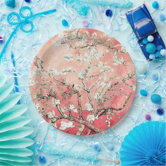 ファンゴッホアーモンドフラスピーチ ペーパープレート (パーティー)