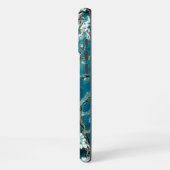 ファンゴッホアーモンドフラズダークティール（緑がかった色） iPhoneケース (左側面)